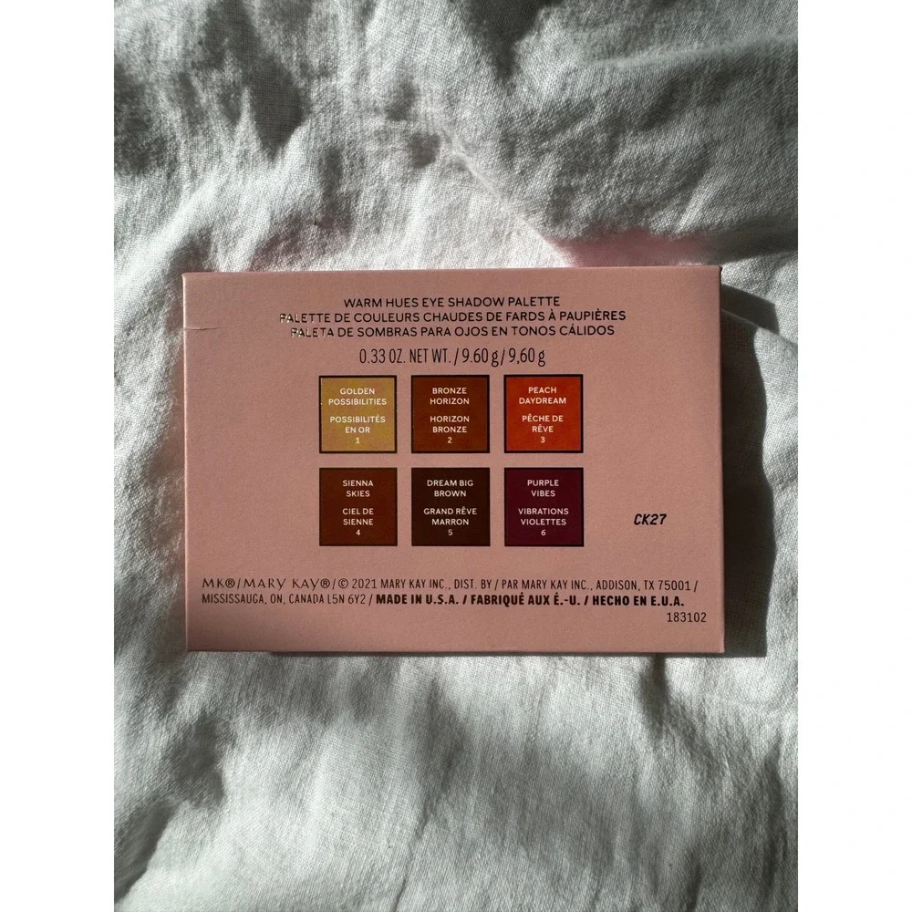 Mary Kay Warm Hues Eye Shadow Palette 6 Shades Sunset Colors 0.33oz Women's Size